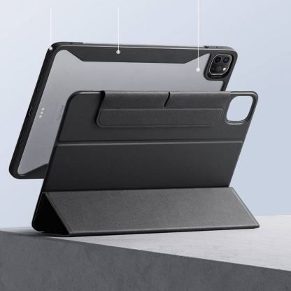 ESR Rebound Hybrid Case 360 - полиуретанов калъф с отделящ се кейс и поставка за iPad Pro 13 (2024) (черен-прозрачен) 6
