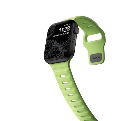 Nomad Sport Strap Glow 2.0 - силиконова каишка за Apple Watch 38мм, 40мм, 41мм, 42мм (2024) (светлозелен) 10