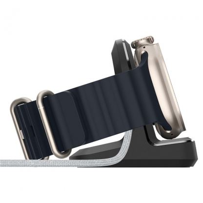 Spigen Rugged Armor Stand - силиконова поставка за Apple Watch (всички модели) (черен) 3
