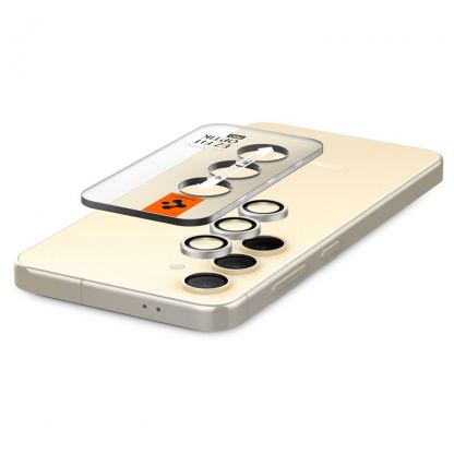 Spigen Glas.tR EZ Fit Optik Pro Lens Protector 2 Pack - 2 комплекта предпазни стъклени лещи за камерата на Samsung Galaxy S24 (жълт) 6