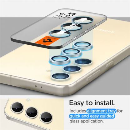 Spigen Glas.tR EZ Fit Optik Pro Lens Protector 2 Pack - 2 комплекта предпазни стъклени лещи за камерата на Samsung Galaxy S24 (жълт) 9