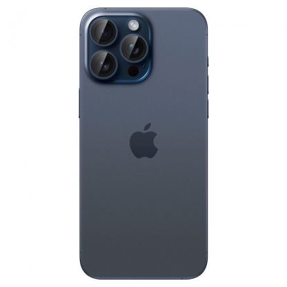 Spigen Glass tR EZ Fit Optik Pro Lens Protector 2 Pack - 2 комплекта предпазни стъклени лещи за камерата на iPhone 16 Pro, iPhone 16 Pro Max, iPhone 15 Pro, iPhone 15 Pro Max, iPhone 14 Pro, iPhone 14 Pro Max (тъмносин) 3