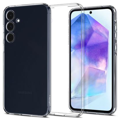 Spigen Liquid Crystal Case - тънък силиконов (TPU) калъф за Samsung Galaxy A55 (прозрачен)  2