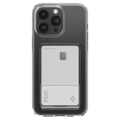 Spigen Crystal Slot Case - силиконов (TPU) кейс с отделение за кр. карти за iPhone 15 Pro (прозрачен) 2