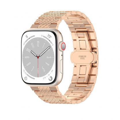 Techsuit Stainless Steel Watchband - стоманена каишка за Apple Watch 42мм, 44мм, 45мм, 46мм, Ultra 49мм (розово злато) 2