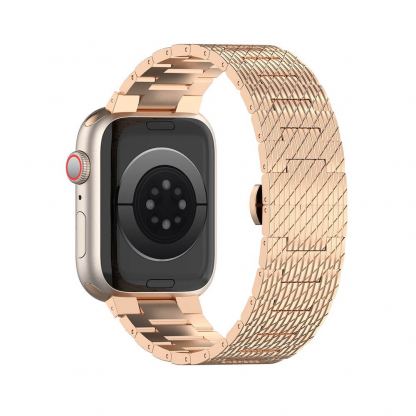 Techsuit Stainless Steel Watchband - стоманена каишка за Apple Watch 42мм, 44мм, 45мм, 46мм, Ultra 49мм (розово злато) 3