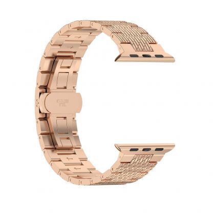 Techsuit Stainless Steel Watchband - стоманена каишка за Apple Watch 42мм, 44мм, 45мм, 46мм, Ultra 49мм (розово злато) 4