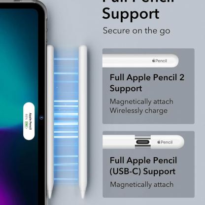 ESR Classic Hybrid Case - удароустойчив хибриден кейс за iPad Pro 11 (2024) (черен-прозрачен) 6