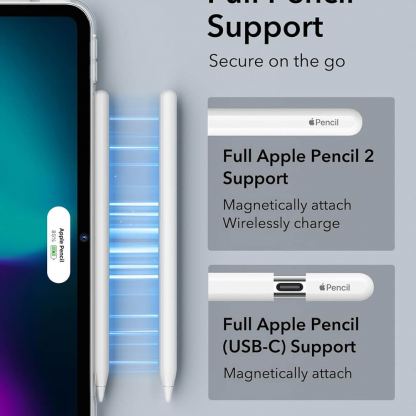 ESR Classic Hybrid Case - удароустойчив хибриден кейс за iPad Pro 13 (2024) (прозрачен) 2