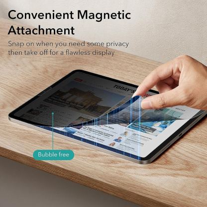 ESR Paper Feel Privacy Magnetic Screen Protector - магнитно защитно покритие (подходящо за рисуване) с определен ъгъл на виждане за дисплея на iPad Air 13 (2024), iPad Pro 12.9 M2 (2022), iPad Pro 12.9 M1 (2021), iPad Pro 12.9 (2020), iPad Pro 12.9 (2018) 4