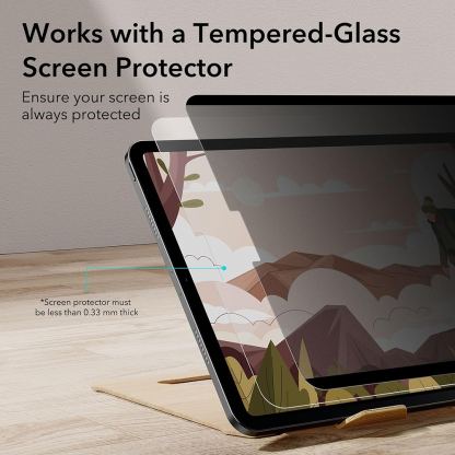 ESR Paper Feel Privacy Magnetic Screen Protector - магнитно защитно покритие (подходящо за рисуване) с определен ъгъл на виждане за дисплея на iPad Air 13 (2024), iPad Pro 12.9 M2 (2022), iPad Pro 12.9 M1 (2021), iPad Pro 12.9 (2020), iPad Pro 12.9 (2018) 6