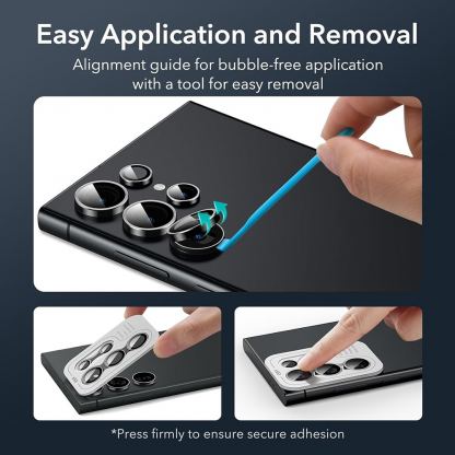 ESR Tempered Glass Camera Lens Protector 2 Pack - 2 комплекта предпазни стъклени лещи за камерата на Samsung Galaxy S24 Ultra (черен)  2