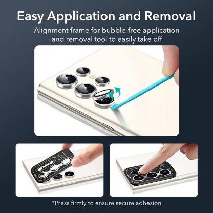 ESR Tempered Glass Camera Lens Protector - предпазни стъклени лещи за камерата на Samsung Galaxy S24 Ultra (сребрист)  2