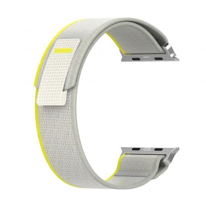 Techsuit Watchband W039 - текстилна каишка за Apple Watch 42мм, 44мм, 45мм, 46мм, Ultra 49мм (жълт-сив) 3