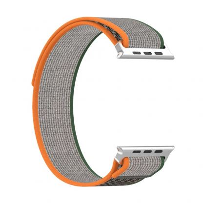 Techsuit Watchband W039 - текстилна каишка за Apple Watch 38мм, 40мм, 41мм, 42мм (2024) (зелен-оранжев) 2