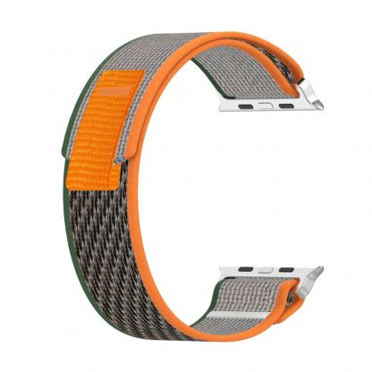 Techsuit Watchband W039 - текстилна каишка за Apple Watch 38мм, 40мм, 41мм, 42мм (2024) (зелен-оранжев) 3