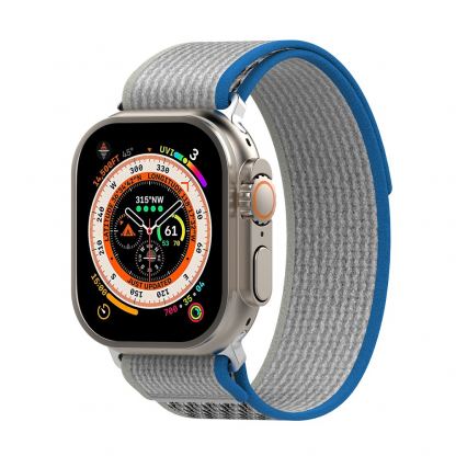 Techsuit Watchband W039 - текстилна каишка за Apple Watch 38мм, 40мм, 41мм, 42мм (2024) (син-сив) 4