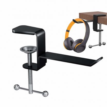 Techsuit Universal Metal Hook Mount for Bags and Headphones - поставка за бюро за слушалки или чанти (черен) 6