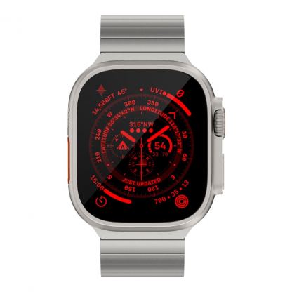 JustMobile Titanium DLC Band - титаниева каишка за Apple Watch 42мм, 44мм, 45мм, 46мм, Ultra 49мм (сребрист) 2