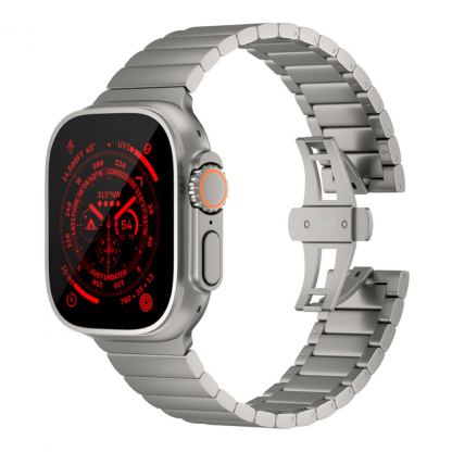 JustMobile Titanium DLC Band - титаниева каишка за Apple Watch 42мм, 44мм, 45мм, 46мм, Ultra 49мм (сребрист) 3