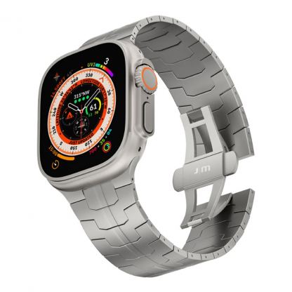 JustMobile Premium Grade 2 Titanium Band - титаниева каишка за Apple Watch 42мм, 44мм, 45мм, 46мм, Ultra 49мм (сребрист) 3
