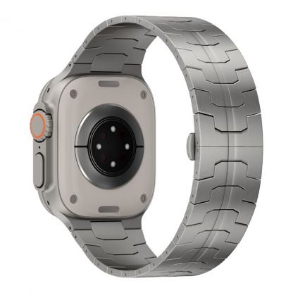 JustMobile Premium Grade 2 Titanium Band - титаниева каишка за Apple Watch 42мм, 44мм, 45мм, 46мм, Ultra 49мм (сребрист) 4