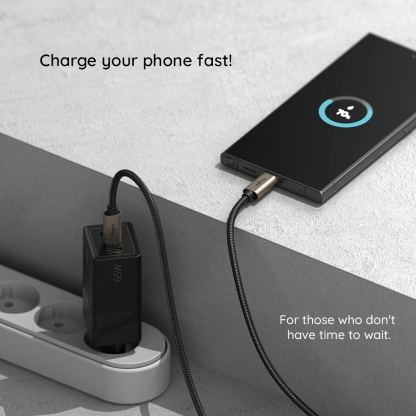 Ringke USB-C to USB-C Data Cable 60W - кабел с бързо зареждане за устройства с USB-C порт (100 см) (черен)  4