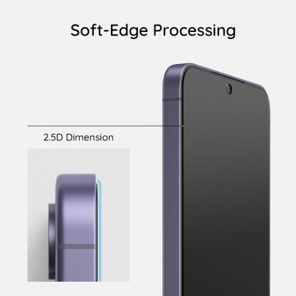 Ringke Easy Slide Tempered Glass 2 Pack - 2 броя калени стъклени защитни покрития за дисплея на iPhone 15 Pro Max (черен-прозрачен) 2