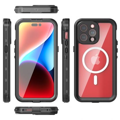 Techsuit ShellBox IP68 Waterproof MagSafe Case - ударо и водоустойчив кейс с MagSafe за iPhone 15 Pro Max (черен)  7