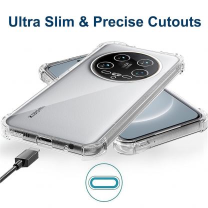 Techsuit Shockproof Clear Silicone Case - удароустойчив силиконов (TPU) калъф за Xiaomi 14 Ultra (прозрачен)  3