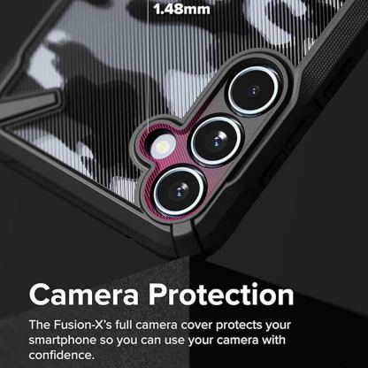 Ringke Fusion-X Case - хибриден удароустойчив кейс за Samsung Galaxy A35 5G (черен-камуфлаж) 2