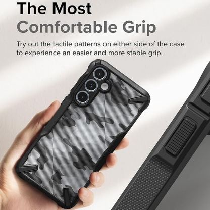 Ringke Fusion-X Case - хибриден удароустойчив кейс за Samsung Galaxy A35 5G (черен-камуфлаж) 5