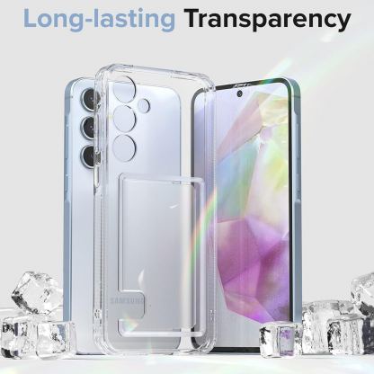 Ringke Fusion Card Case - хибриден удароустойчив кейс с джоб за кредитна карта за Samsung Galaxy A35 5G (прозрачен) 2