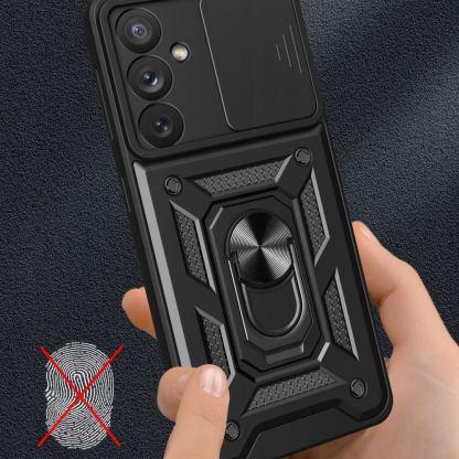 Techsuit CamShield Case - хибриден удароустойчив кейс с пръстен против изпускане за Samsung Galaxy A35 5G (черен)  3