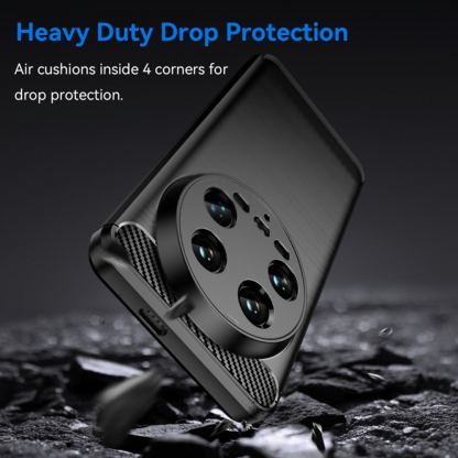 Techsuit Carbon Silicone Case - тънък силиконов (TPU) калъф за Xiaomi 14 Ultra (черен)  4