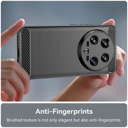 Techsuit Carbon Silicone Case - тънък силиконов (TPU) калъф за Xiaomi 14 Ultra (черен)  5