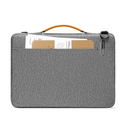 Tomtoc Defender Laptop Briefcase - текстилна чанта с дръжки и презрамка за MacBook Pro 16, Pro 15 и лаптопи до 15.6 инча (сив) 4