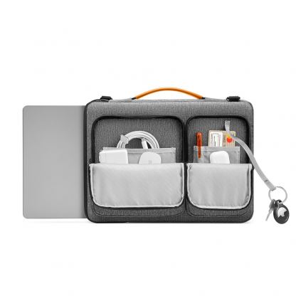 Tomtoc Defender Laptop Briefcase - текстилна чанта с дръжки и презрамка за MacBook Pro 16, Pro 15 и лаптопи до 15.6 инча (сив) 6