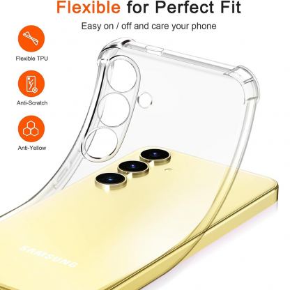 Techsuit Shockproof Clear Silicone Case - удароустойчив силиконов (TPU) калъф за Samsung Galaxy S24 Plus (прозрачен)  4