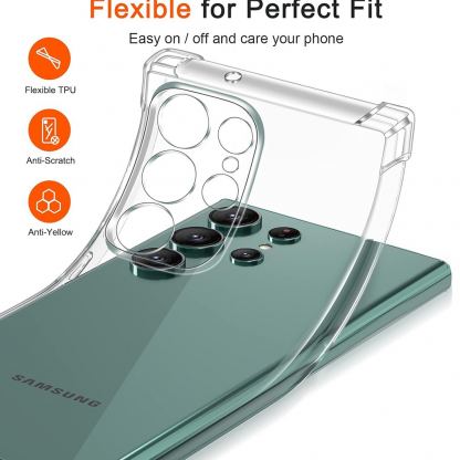 Techsuit Shockproof Clear Silicone Case - удароустойчив силиконов (TPU) калъф за Samsung Galaxy S24 Ultra (прозрачен)  3