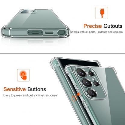 Techsuit Shockproof Clear Silicone Case - удароустойчив силиконов (TPU) калъф за Samsung Galaxy S24 Ultra (прозрачен)  5