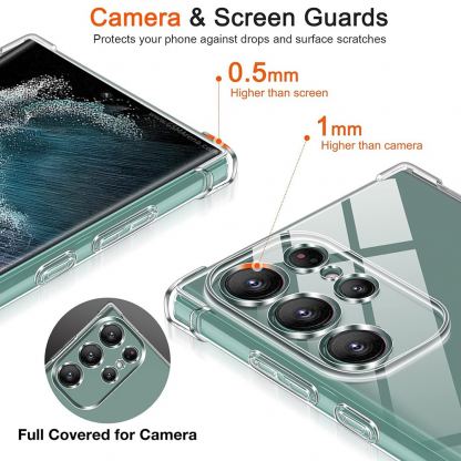 Techsuit Shockproof Clear Silicone Case - удароустойчив силиконов (TPU) калъф за Samsung Galaxy S24 Ultra (прозрачен)  6
