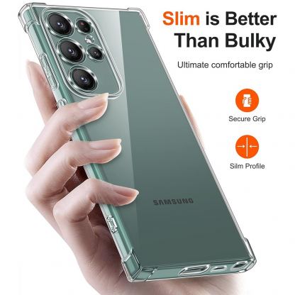 Techsuit Shockproof Clear Silicone Case - удароустойчив силиконов (TPU) калъф за Samsung Galaxy S24 Ultra (прозрачен)  7