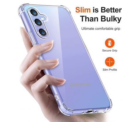 Techsuit Shockproof Clear Silicone Case - удароустойчив силиконов (TPU) калъф за Samsung Galaxy A55 5G (прозрачен)  3