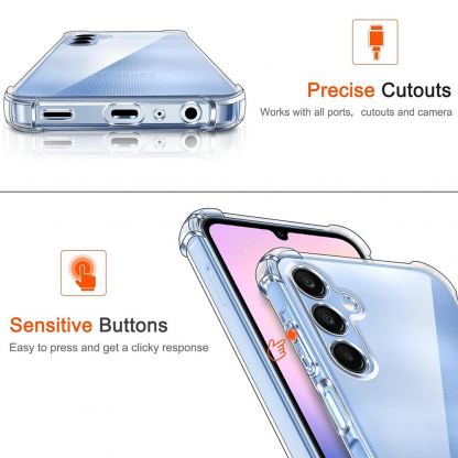 Techsuit Shockproof Clear Silicone Case - удароустойчив силиконов (TPU) калъф за Samsung Galaxy A25 5G (прозрачен)  5