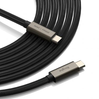 Ringke USB-C to USB-C Data Cable 240W - кабел с бързо зареждане за устройства с USB-C порт (100 см) (черен)  6