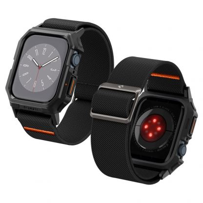 Spigen Lite Fit Pro - удароустойчив TPU кейс с вградена каишка за Apple Watch 44мм, 45мм (черен)  5