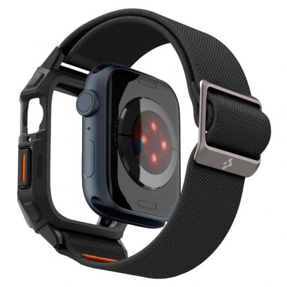 Spigen Lite Fit Pro - удароустойчив TPU кейс с вградена каишка за Apple Watch 44мм, 45мм (черен)  7