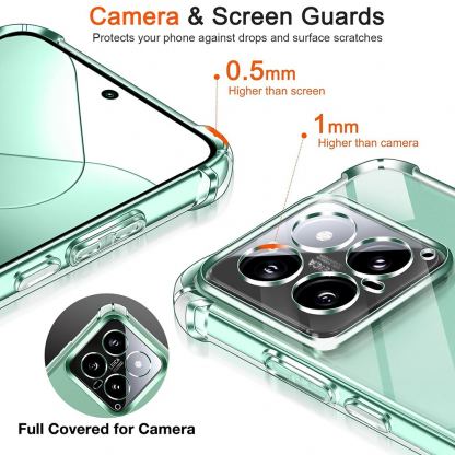 Techsuit Shockproof Clear Silicone Case - удароустойчив силиконов (TPU) калъф за Xiaomi 14 Pro (прозрачен)  4