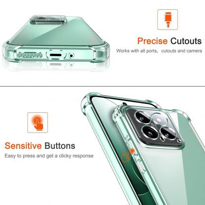 Techsuit Shockproof Clear Silicone Case - удароустойчив силиконов (TPU) калъф за Xiaomi 14 Pro (прозрачен)  5